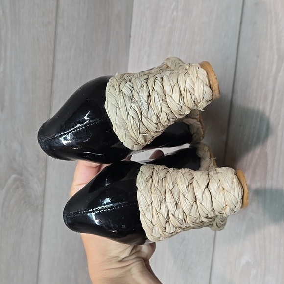 Stuart Weitzman Women Leather Espadrille Wedge Open Toe Sandals shoes sz 9.5M - Picture 6 of 10